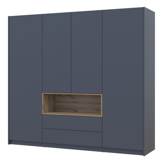 Шкаф для одежды с нишей Doros Дэйл 206х52х220 см Графит/Дуб евок (DRS-011283) Днепр