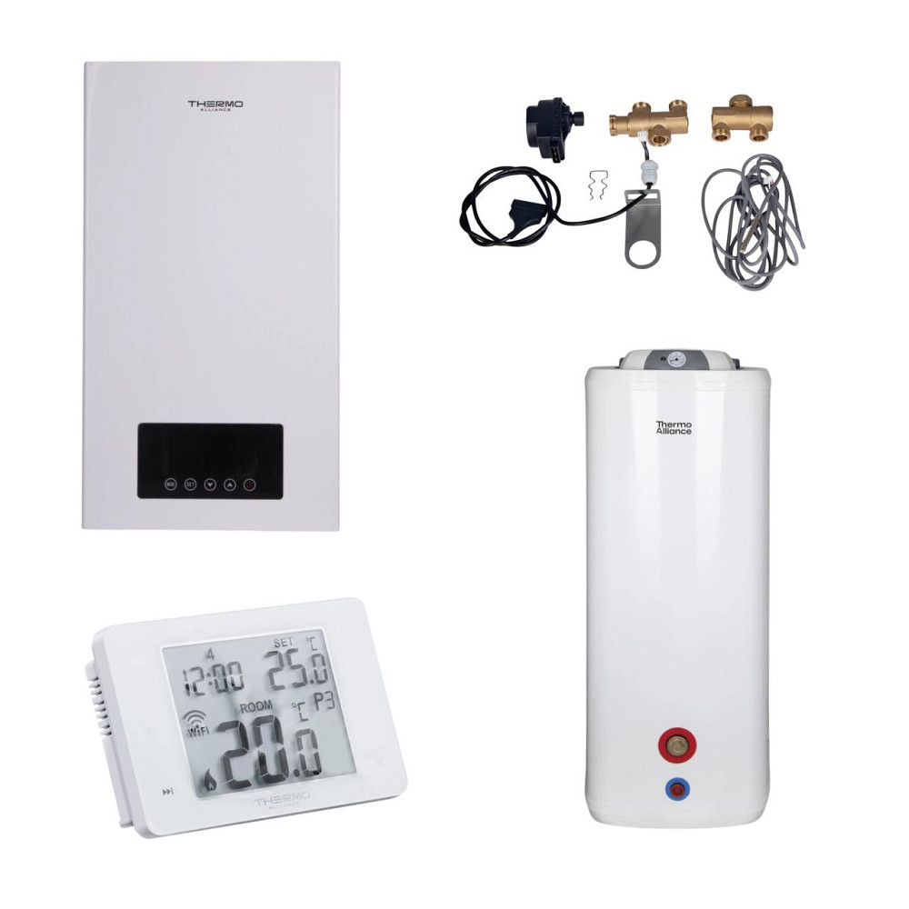 Комплексное решение Thermo Alliance для котельной: электрический котел 12 кВт + комплект бойлера + комбинированный напольный Киев - изображение 1