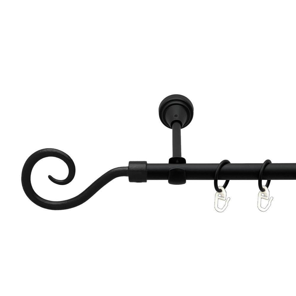 Карниз Orvit Гак металевий однорядний відкритий гладка труба кільце металеве Чорний Оксамит 16 мм 300 см (00-00016205) Львів - фото 1