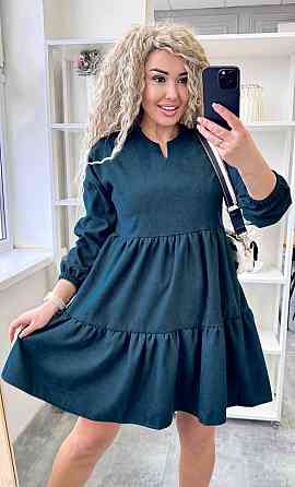 Женское базовое повседневное платье микро вельвет пляшка, 50/52 Одесса