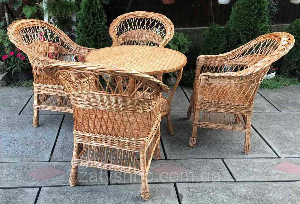 Мебель из лозы для 4  | Плетеная мебель из лозы |мебель плетеная   с круглым столом Киев - изображение 5