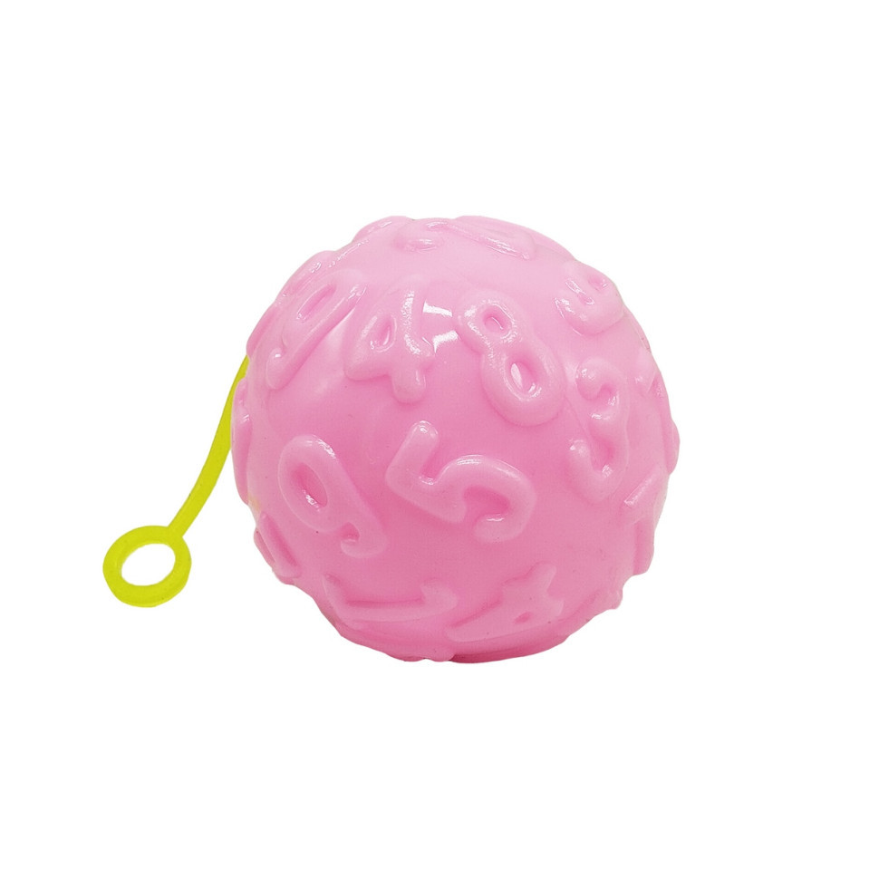 Мяч детский MS 4286(Pink) 7,5 см, текстурный, пищалка, мерцает Винница - изображение 1