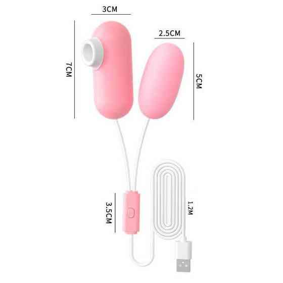 Подвійне вакуумне віброяйце "Вуманайзер" з USB-проводом 10 режимів - Вібратори Вінниця