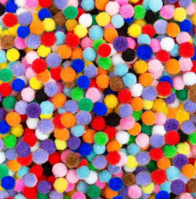 Помпончики для рукоділля 97 мм різнобарвний Київ - фото 1