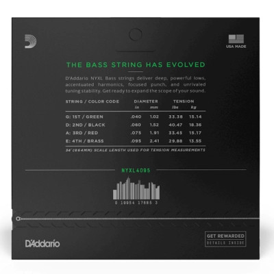 Струны для гитары D'Addario NYXL Bass Super Light (40-95) (NYXL4095) Винница - изображение 3