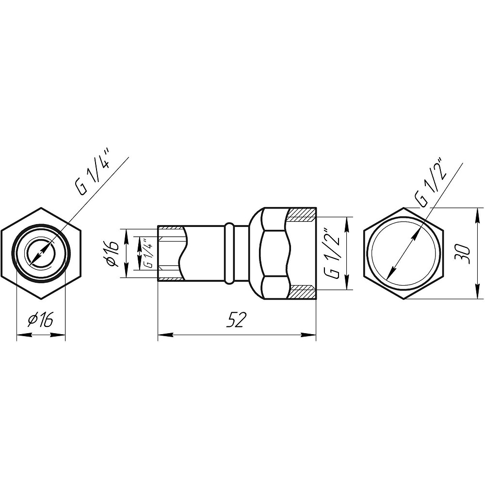 Муфта із внутрішньою різьбою прес APE ITALY AP 102 1/2″х16 Луцк - изображение 4
