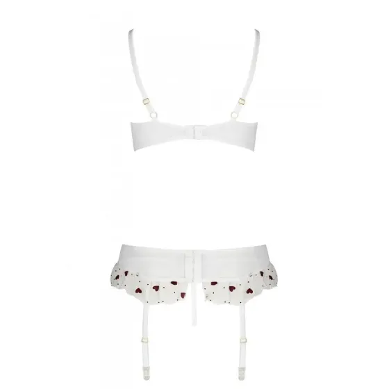 Сексуальний комплект з поясом для панчіх Passion LOVELIA SET XXL/XXXL, white Львів
