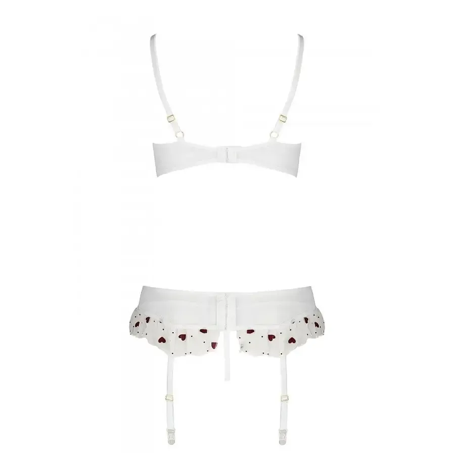 Сексуальний комплект з поясом для панчіх Passion LOVELIA SET XXL/XXXL, white Львів - фото 6