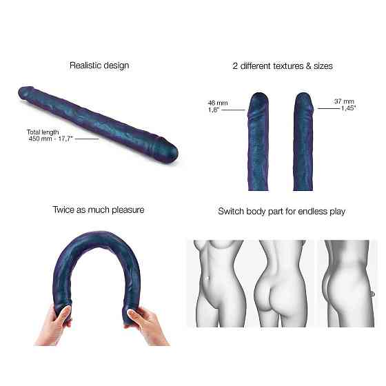 Фаллоимитатор двойной Strap-On-Me DOUBLE DONG REALISTIC DILDO - SNAKY METALLIC COLOR Sex Aura Киев