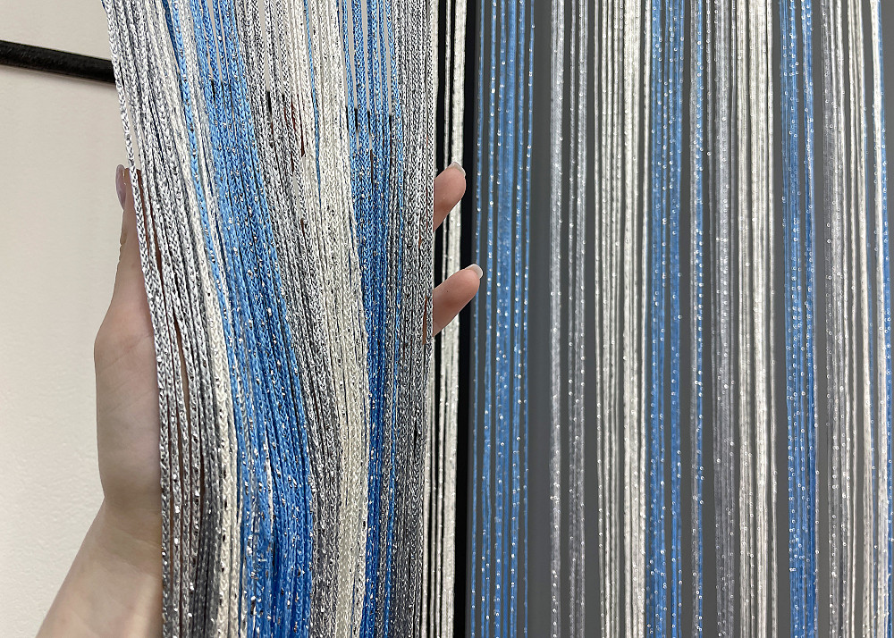 Шторы-нити с люрексом Голубой с серо-белым 300х300см 1 шт (61-061) Киев - изображение 5