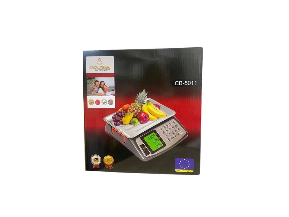 Торговые весы CB-5011 до 50 кг с металлическим корпусом, LED-дисплеем и аккумулятором Одесса - изображение 2