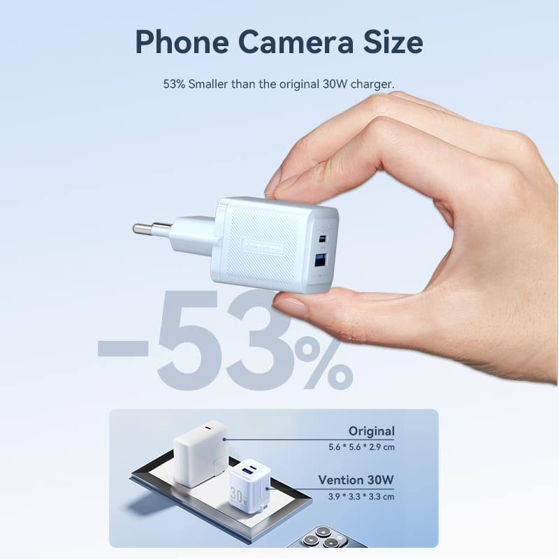 Зарядное устройство Vention 2-Port USB (C + A) 30W Белое Киев - изображение 7