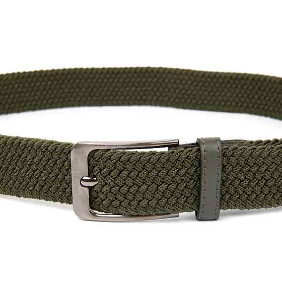 Текстильний чоловічий ремінь класика Оливковий (Vintage) Київ