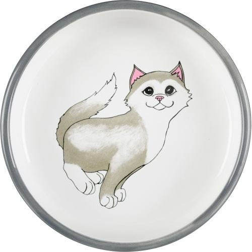 Миска Trixie для котів короткомордих порід сіра/біла керамічна 15 см 300 мл Київ - фото 2