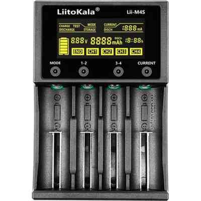 Зарядное устройство для аккумуляторов Liitokala 4 Slots, Type-C, LED disp, Li-ion 3.7V/1.2V, AA/AAA, 18650/26650/16340/14500/10440/18500 (Lii-M4S) Винница
