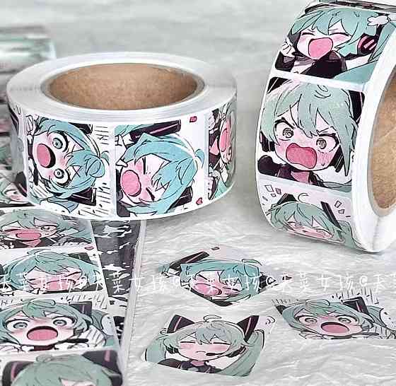 Аниме наклейки Hatsune Miku (Хацуне Мику) в рулоне, 12 дизайнов Киев