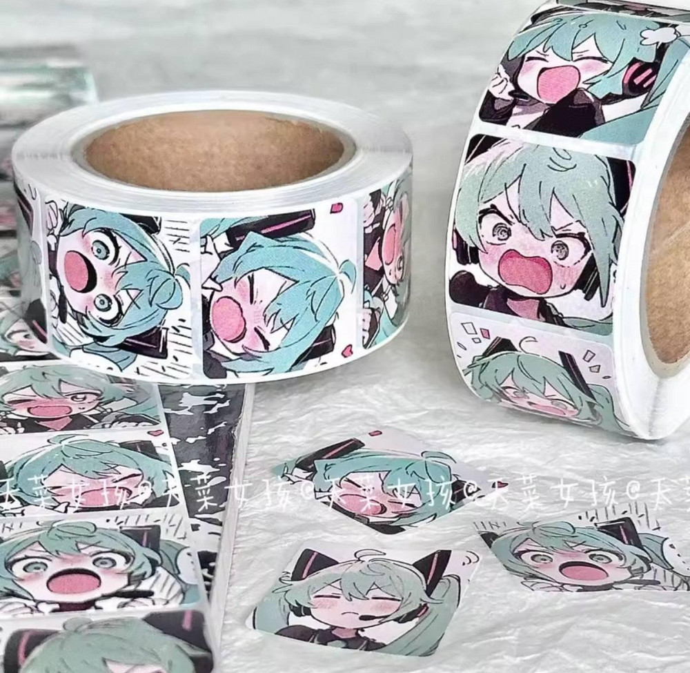 Аниме наклейки Hatsune Miku (Хацуне Мику) в рулоне, 12 дизайнов Киев - изображение 1