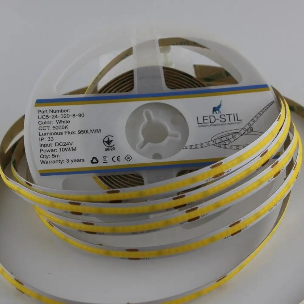 LED-STIL Світлодіодна стрічка LED-STIL 5000K 10 Вт/м COB 320 діодів IP33 24 Вольта 1000 Lm нейт Коломыя - изображение 9