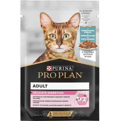 Влажный корм для кошек Purina Pro Plan Cat Nutrisavour Delicate Для кошек с чувствительным пищеварением С океанической рыбой 75 г (8445290660923) Винница