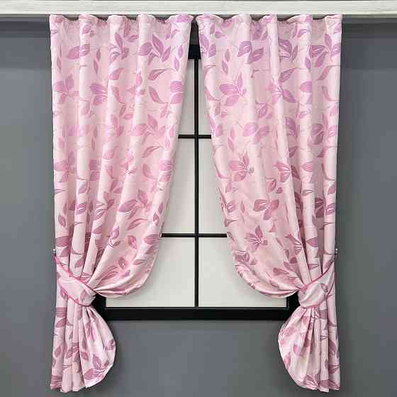 Комплект коротких штор VR-Textil Софт № 1158ш Рожевий 130х170 см 2шт (35-0418) Київ