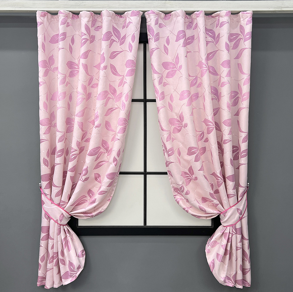 Комплект коротких штор VR-Textil Софт № 1158ш Рожевий 130х170 см 2шт (35-0418) Київ - фото 1