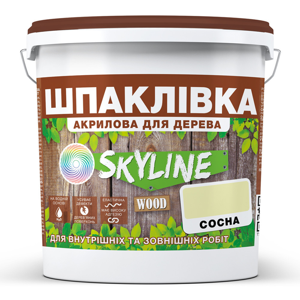 Шпаклевка акриловая для Дерева готовая к применению «SkyLine Wood» Сосна 4.5 кг Харьков - изображение 6