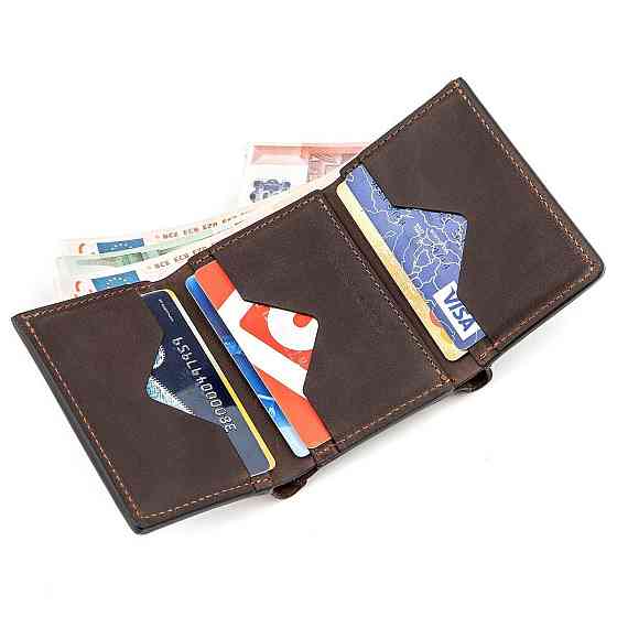 Строгое портмоне унисекс в винтажном стиле GRANDE PELLE 11151 Коричневое Киев