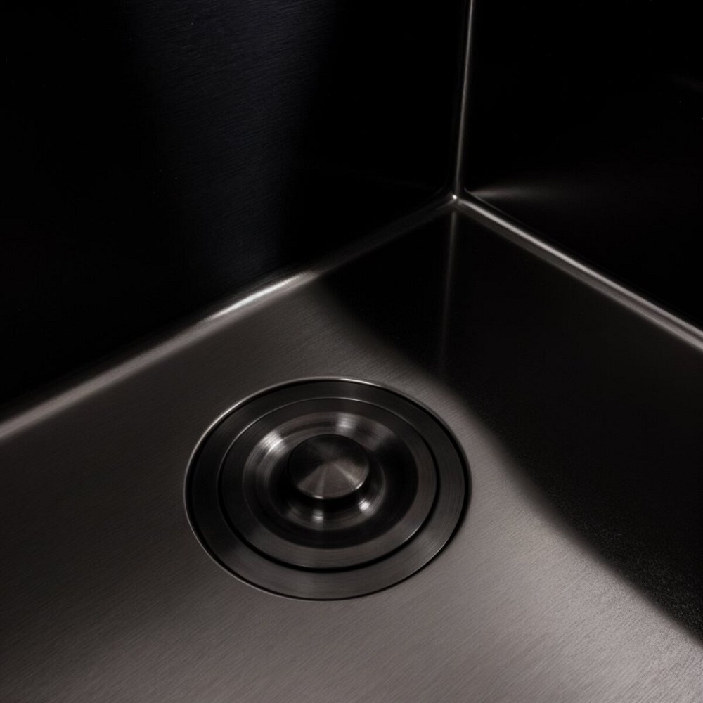 Кухонна мийка 45*45 Valeso Handmade PVD чорна (сифон крулий 3,0/0,8) Коломыя - изображение 6