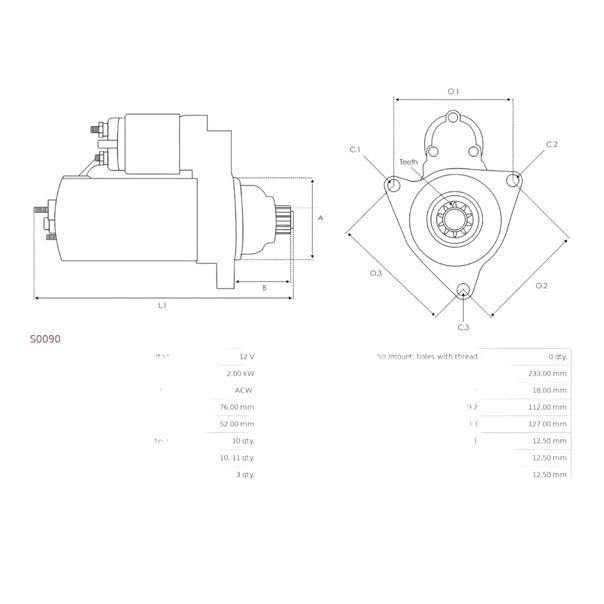 Стартер автомобиль Фольцваген Caddy, T5, автомобиль Шкода Fabia, Seat Altea 1.4-2.0D (2004-) (2кВт, 10 зуб) Мукачево - изображение 5