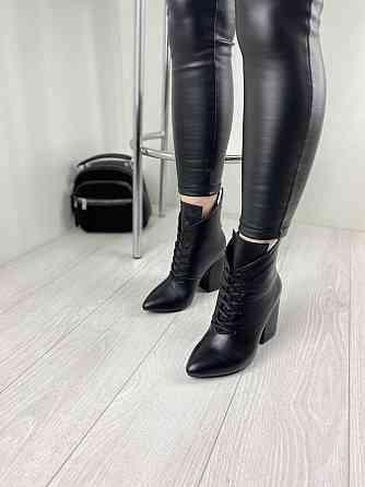 Жіночі черевики TWO STEPS чорні натуральна шкіра каблук 9.5см 37р. (2738) Коломыя