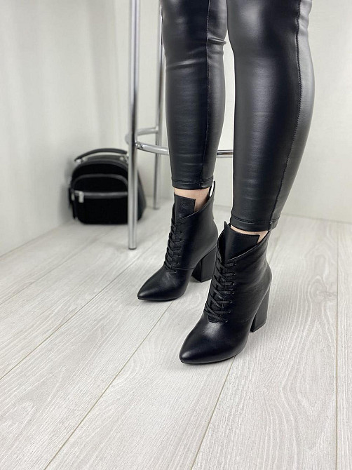 Жіночі черевики TWO STEPS чорні натуральна шкіра каблук 9.5см 37р. (2738) Коломия - фото 5