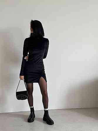 Женское праздничное элегантное велюровое мини-платье Черный, 46/48 Одесса