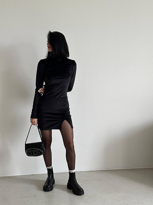 Жіноче святкове елегантне велюрове мініплаття Чорний, 46/48 Одеса - фото 5