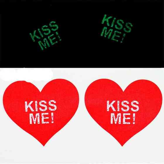 Вінілові наклейки на соски, що світяться, "Kiss Me!" - Садо-мазо Вінниця