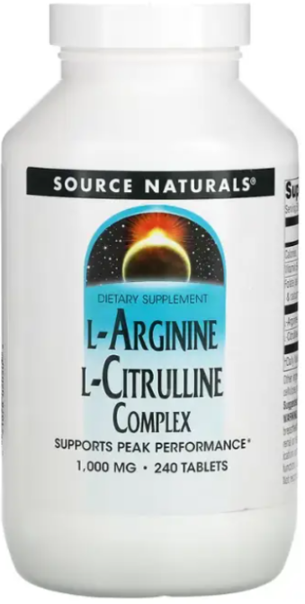 Аргінін цитрулін (амінокислоти) Source Naturals L-Arginine L-Citrulline 240 таб Київ - фото 1