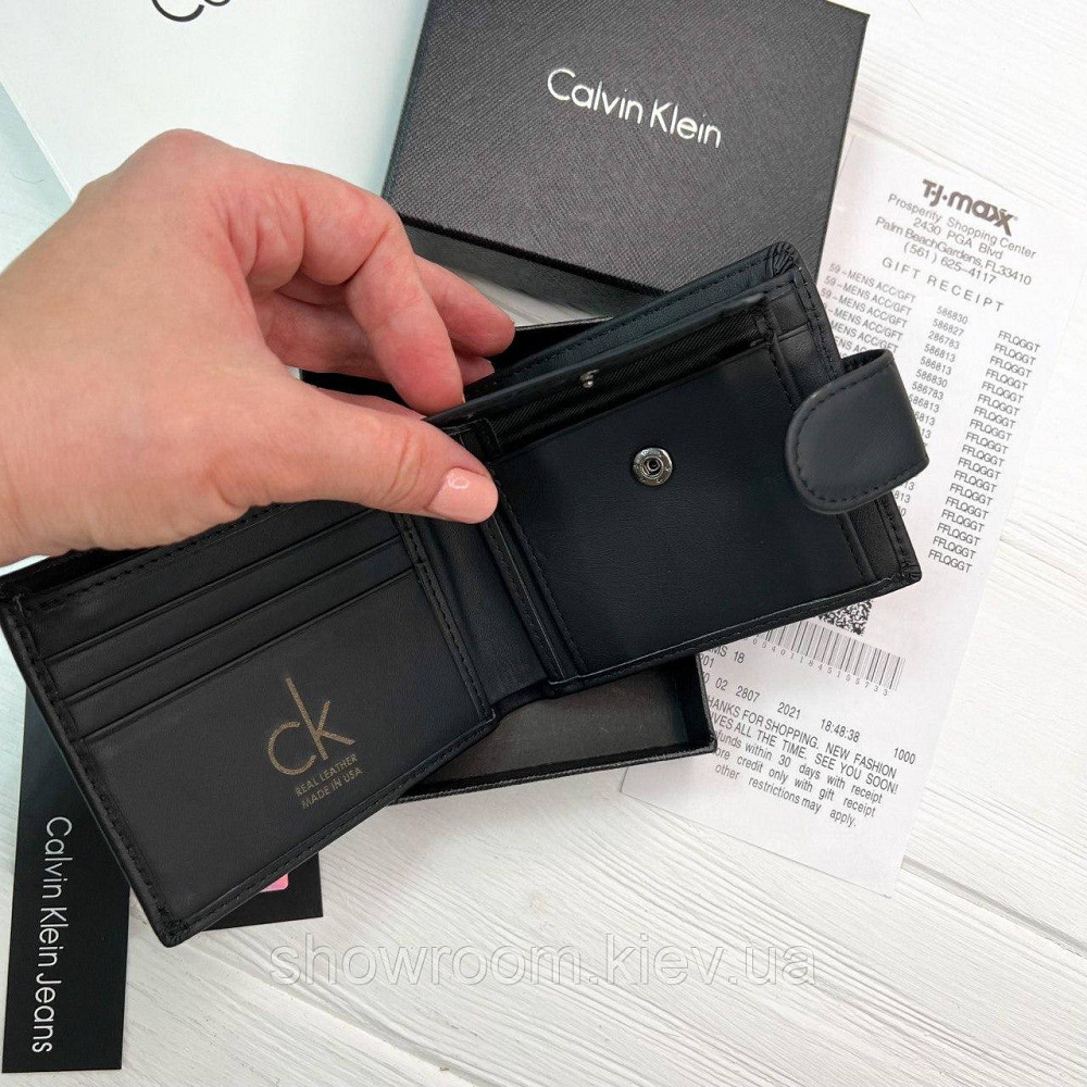 Чоловічий шкіряний гаманець Calvin Klein у подарунковому пакованні (8876-1) Київ - фото 11