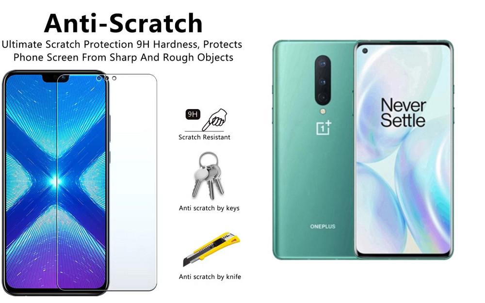 Защитное стекло NeoGlass для OnePlus 8 – ультрапрозрачное и устойчивое Киев - изображение 1