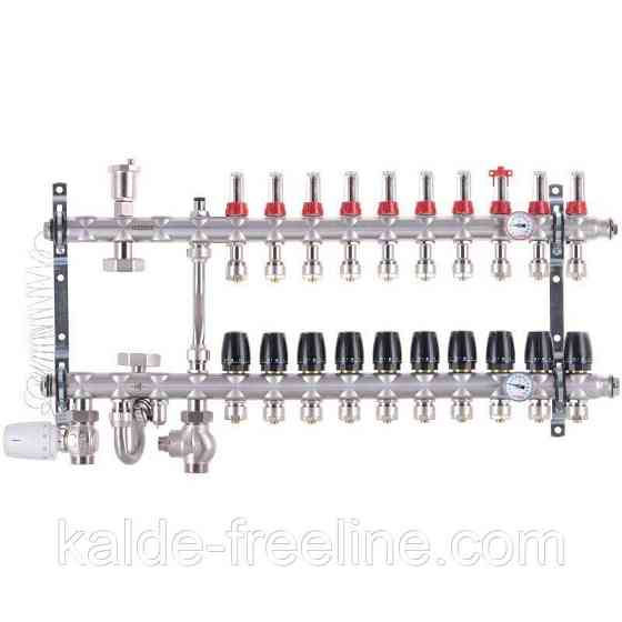 Колектор нижнє підключення 1012 нержавіюча сталь в зборі на 11 виходів Харків