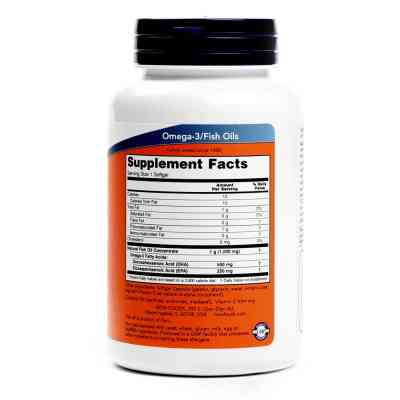 Жирные кислоты Now Foods DHA (докозагексаеновая кислота) 500 мг, 180 желатиновых кап (NOW-01613) Винница