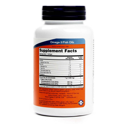 Жирные кислоты Now Foods DHA (докозагексаеновая кислота) 500 мг, 180 желатиновых кап (NOW-01613) Винница - изображение 2