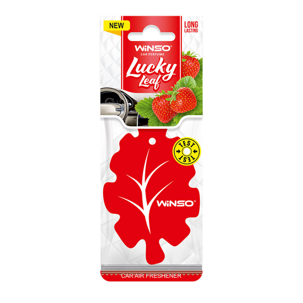 Освежитель воздуха WINSO Lucky Leaf, целлюлозный ароматизатор, Strawbеrry Київ - фото 1