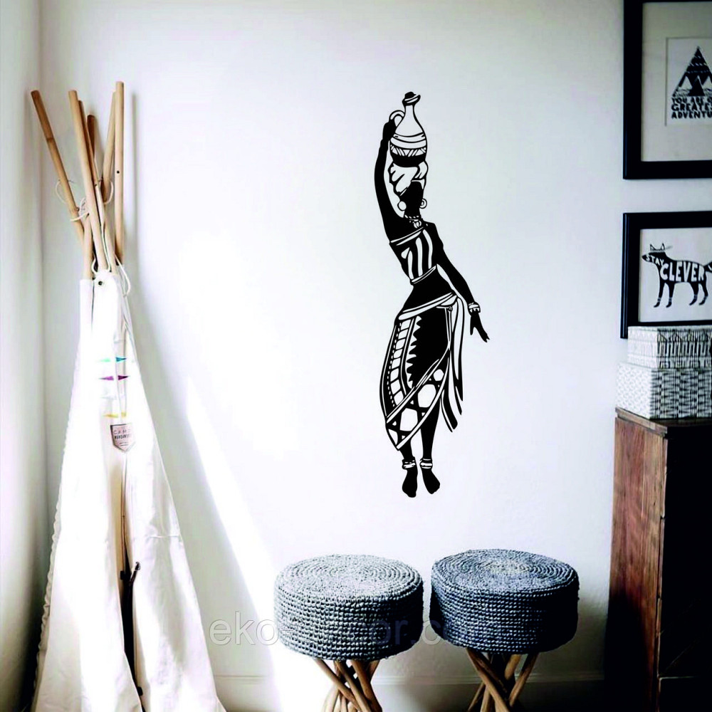 Декоративное настенное Панно «Девушка с кувшином» Декор на стену 90*25 см, Черный Киев - изображение 4