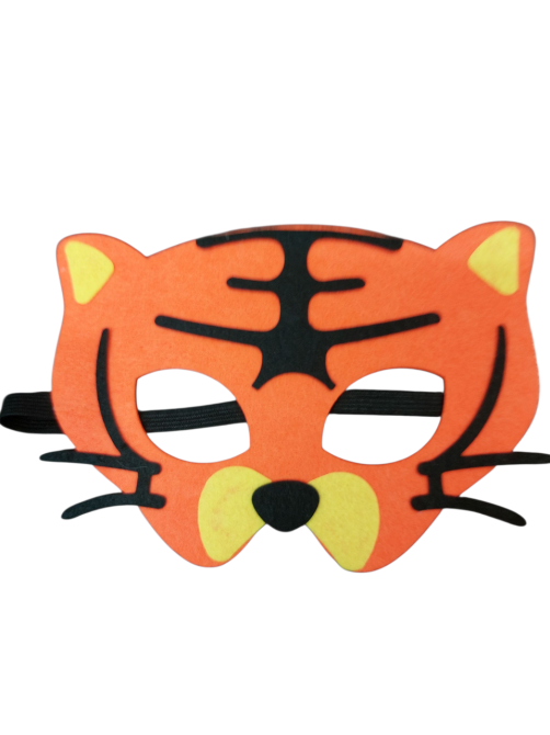 Дитяча маска Тигр для дитячого свята з фетру one size різнобарвний Київ - фото 1