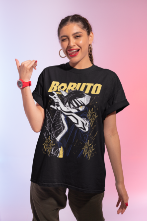 Футболка аниме Наруто оверсайз (S/M/L) Черний AnimeJ0640 Днепр