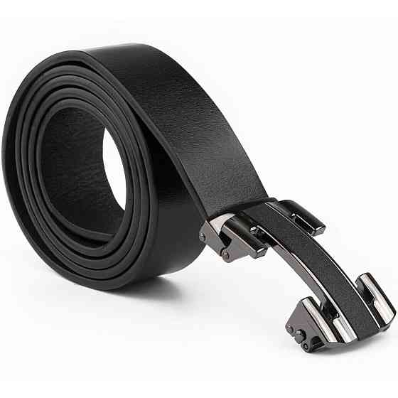 Ремень мужской с пряжкой уголки Vintage 20262 Черный Киев