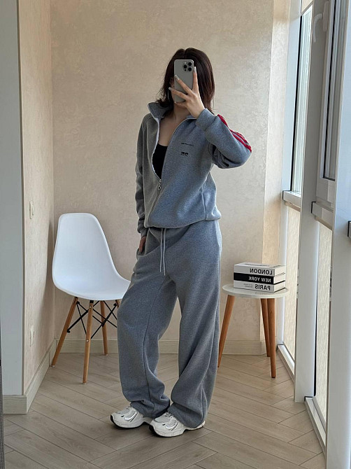 Стильный женский оверсайз костюм двойка триника флис Меланж Одесса - изображение 3