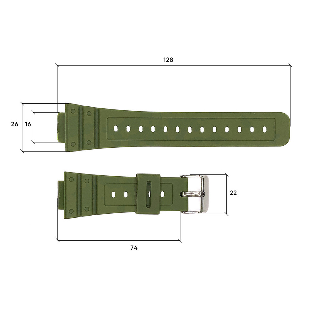 Ремінець для годинника Skmei 1628AGWT Army Green-White SBR Київ - фото 3