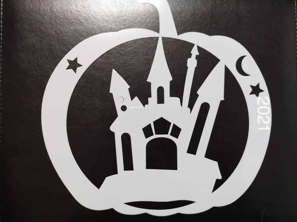Трафарет на Хэллоуин Замок 20 на 16 см серый Киев - изображение 1