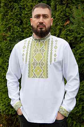 Вишиванка жіноча з довгим рукавом лляна, біла топ Київ