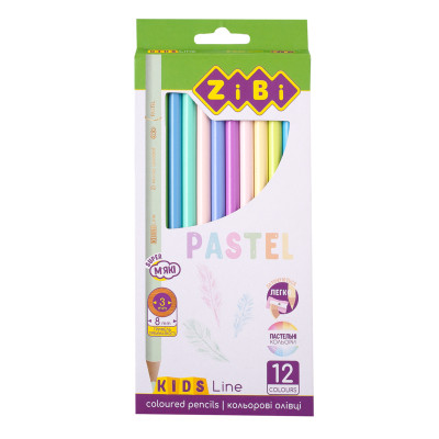 Олівці кольорові ZiBi Kids line Pastel, 12 шт (ZB.2470) Вінниця - фото 1